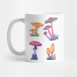 Vintage Colorful Mushrooms - Hippie Art Mug